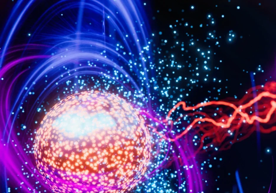 Colorful cosmic energy and light trails